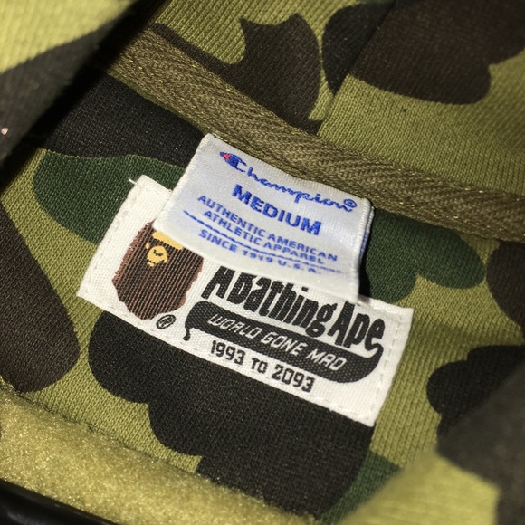 1st Camo Bape x Champion Hoodie - Picture 10 of 13